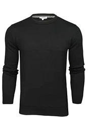 Herren Pullover aus Baumwolle mit Rundhalsausschnitt (Black) M