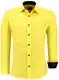 J'S FASHION Herren-Hemd - Slim-Fit - Langarm-Hemd - Bügelleicht - EU Größen: S bis 6XL - Gelb M