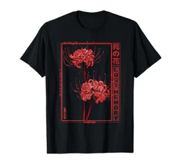 Japanische Spinnenlilie Soft Grunge Anime Ästhetik Blume, Kurzarm, T-Shirt, Schwarz