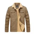KEFITEVD Winter Cargo Jacke Herren Trucker Khaki