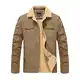 KEFITEVD Herren Winter Casual Fleece Jacke Sherpa Gefütterte Trucker Jacke Dicker Warmer Outwear Mantel Herren Parka Mäntel Cargo Jacke Khaki