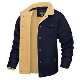 Herren Winter Langlebige Warme Cargo Jacken Dicke Warme Winddichte Oberbekleidung Klassischer Freizeitmantel Warme Baumwollmäntel Navy