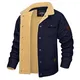 KEFITEVD Herren Winter Langlebige Warme Cargo Jacken Dicke Warme Winddichte Oberbekleidung Klassischer Freizeitmantel Warme Baumwollmäntel Navy
