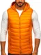 BOLF Herren Weste mit Kapuze Steppweste Bodywarmer Kapuzenweste Daunenweste Reißverschluss Weste Ärmellose Sportweste Zip Wärme Freizeit Outdoor Style LY36 Camel M [1U1]