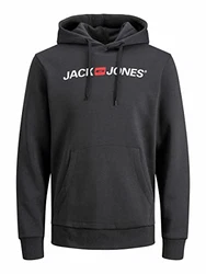 JACK & JONES Male Hoodie Logo Asphalt
