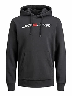 JACK & JONES Male Hoodie Logo Asphalt