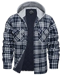 KEFITEVD Hemdjacke Herren Flanellhemden Dunkelblau