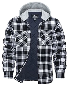 KEFITEVD Hemdjacke Herren Flanellhemden Schwarz KEFITEVD Hemdjacke Herren Flanellhemden Schwarz