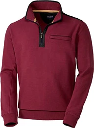 Herren Troyer, Sportive Herrenoberbekleidung aus 100% Baumwolle, Pullover mit Rippenstruktur, atmungsaktiver & hautsympathischer Sweater, Gr. 48-60