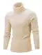 AIDEAONE Rollkragenpullover Herren Stehkragenpullover Winter Pullover Rollkragenstrickpullover Rollkragenpulli Männer Pulli Strickpullover Helle Aprikose Slim Fit M