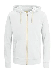 JACK & JONES Sweatshirt JJEHOLMEN Sweat Zip Hood NOOS 12136884 Weiß