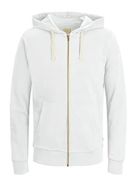 Herren JJEHOLMEN Sweat Zip Hood, White/REG FIT, M