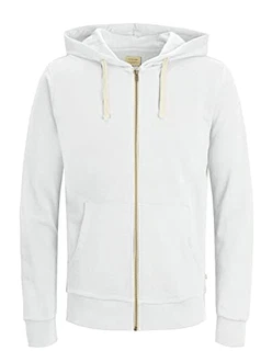JACK & JONES Sweatshirt JJEHOLMEN Sweat Zip Hood NOOS 12136884 Weiß
