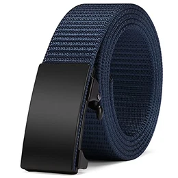 Herren Gürtel Verstellbarer Stoffgürtel Canvas Gürtel Breite ca. 3,5 cm mit Metall schnalle Automatikschließe