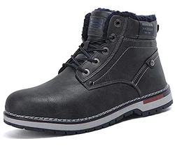 AX BOXING Winterschuhe Herren Winterstiefel Schneestiefel Trekking Schuhe Outdoor Stiefeletten Grau
