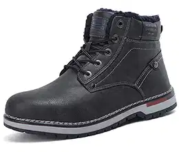 Winterschuhe Herren Winterstiefel Stiefel Warm Gefütterte Rutschfest Schneestiefel Trekking Schuhe Outdoor Stiefeletten größe 41-46 (A_Grau, size_43)