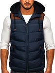 BOLF Herren Weste mit Kapuze Style J.Style MY88 [4D4] Dunkelblau (1U1)
