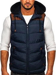 BOLF Herren Weste mit Kapuze Style J.Style MY88 [4D4] Dunkelblau (1U1)