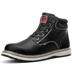 AX BOXING Wanderhalbschuhe Herren Trekkingschuhe Walking Schuhe Outdoor Sneaker Winterstiefel Winterboots Schneestiefel  Schwarz