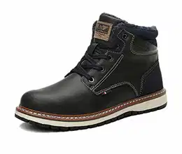 Winterschuhe Herren Warm Gefüttert Wanderstiefel Draussen Schneestiefel Trekkingschuhe Gr.41-46 (43 EU, B_Blau mit Flusen, Größe 43)