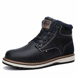 Winterschuhe Herren Warm Gefüttert Winterstiefel Draussen Schneestiefel Wanderstiefel Rutschfest Trekkingschuhe Winterboots 41-46 EU(2_Blau, 43 EU)
