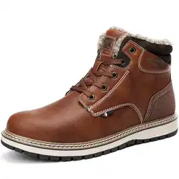 Winterschuhe Herren Warm Gefüttert Winterstiefel Draussen Schneestiefel Wanderstiefel Rutschfest Trekkingschuhe Winterboots 41-46 EU(2_Braun, 43 EU)