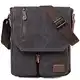 Umhängetasche Herren, Kasgo Wasserabweisend Vintage Segeltuch Herrentasche Schultertasche Klassische Kuriertasche Damen Crossbody für Arbeit Schule Dunkelgrau