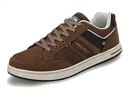 Sneaker Herren Freizeitschuhe Walkingschuhe Mode Schuhe Leichte Sportschuhe Größe 41-46 (D BraunLX, Numeric_43)