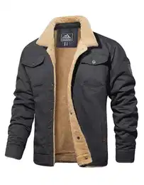 Herren Militär Jacke Dick Übergangsjacke Outdoor Wanderjacke Cargo Windjacke Herren Gefüttert Fliegerjacke Bomber Feldjacke Mantel Thermojacke Dunkelgrau M