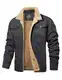 MAGCOMSEN Herren Militär Jacke Dick Übergangsjacke Outdoor Wanderjacke Cargo Windjacke Herren Gefüttert Fliegerjacke Bomber Feldjacke Mantel Thermojacke Dunkelgrau M