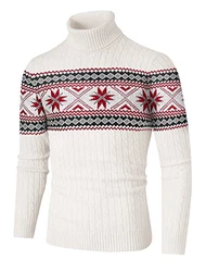 AIDEAONE Männer Pullover Rollkragen Turtleneck Strickpullover Stehkragen Sweater Slim Fit Basic Feinstrick 