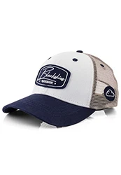 Blackskies Razor Baseball Cap Herren Damen Schirm Premium Snapback Trucker Mütze Kappe Weiß/Navy/Sand