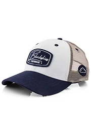 Razor Baseball Cap Herren Damen Schirm Premium Snapback Trucker Mütze Kappe Basecap Kappe Weiß-Navy-Sand
