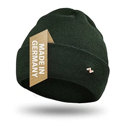 ® Merino Mütze in Oliv aus 100% feinster Merinowolle für Damen & Herren - kuschelig weich & warm Merino Beanie Wintermütze Wollmütze Strickmütze