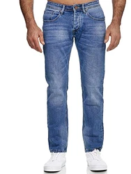 Elara Herren Jeans Slim Fit Hose Denim Stretch Chunkyrayan Blau (EL368D1)