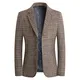 YOUTHUP Herren Slim Fit Sakko Klassisch Kariert 2 Knöpfe Anzugsjacke Freizeit Blazer