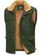 MAGCOMSEN Herren Fleece Steppweste Outdoor Warm Weste Winter Stehkragen Anglerweste Männer Thermo Daunenweste Ärmellos Training Sport Jacke mit Mehrfachtaschen Armeegrün M