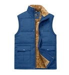 MAGCOMSEN Herren Fleece Steppweste Outdoor Winter Stehkragen Anglerweste  Blau