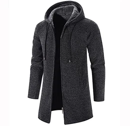 Mantel Herren Wintermantel Slim Fit Elegante Herrenmantel Winter Stehkragen Business Mantel Trenchcoat Lange Jacken Wollmantel (Color : Gray, Size : M)