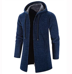 Mantel Herren Wintermantel Slim Fit Elegante Herrenmantel Winter Stehkragen Business Mantel Trenchcoat Lange Jacken Wollmantel (Color : Blue, Size : M)
