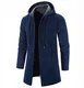 SKYWPOJU Mantel Herren Wintermantel Slim Fit Elegante Herrenmantel Winter Stehkragen Business Mantel Trenchcoat Lange Jacken Wollmantel (Color : Blue, Size : M)