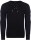 Carisma Herren Feinstrick-Pullover für Winter und Übergang ● Herren Longsleeve mit gerippten Ärmeln ● Herren Langarmshirt Rundhals-Pullover für Herren 7777 Black M