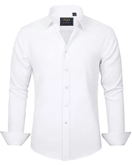 J.VER Herren Hemd Unifarben Stretch Langarm Regular Fit Businesshemd