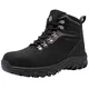 LARNMERN Wasserdicht Sicherheitsstiefel Herren SBP SRC Arbeitsschuhe Sicherheitsschuhe Anti-Punktion rutschfest Reflektierende (Schwarz91210,43EU)