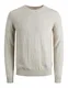 Herren Jack & Jones Dünner Langarm Strickpullover   Rundhals Basic Sweater   Shirt Jumper JJEEMIL, Farben:Hellgrau, Größe Pullover:M