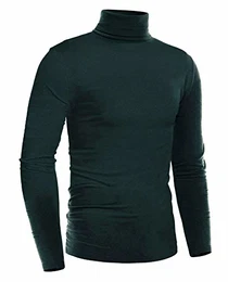 Herren Rollkragen Pullover Langarmshirt Sweater Freizeit Slim fit Basic Männer Sweatshirt