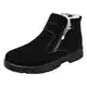 LINLINU Herren Winterschuhe Warm Gefütterte Freizeitschuhe Seitlicher Reißverschluss igh-Top Trekkingschuhe für Männer Outdoor Trekking Wander Sports Hiking Walkingschuhe, Stiefelette, Schwarz, 43 EU