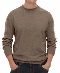 Hisir Pullover Herren Strickpullover Rundhals Pulli Männer Dunkles Khaki