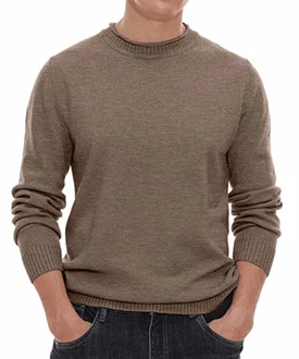 Hisir Pullover Herren Strickpullover Rundhals Pulli Männer Dunkles Khaki Hisir Pullover Herren Strickpullover Rundhals Pulli Männer Dunkles Khaki