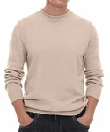 Hisir Pullover Herren Strickpullover Rundhals Pulli Männer Beige